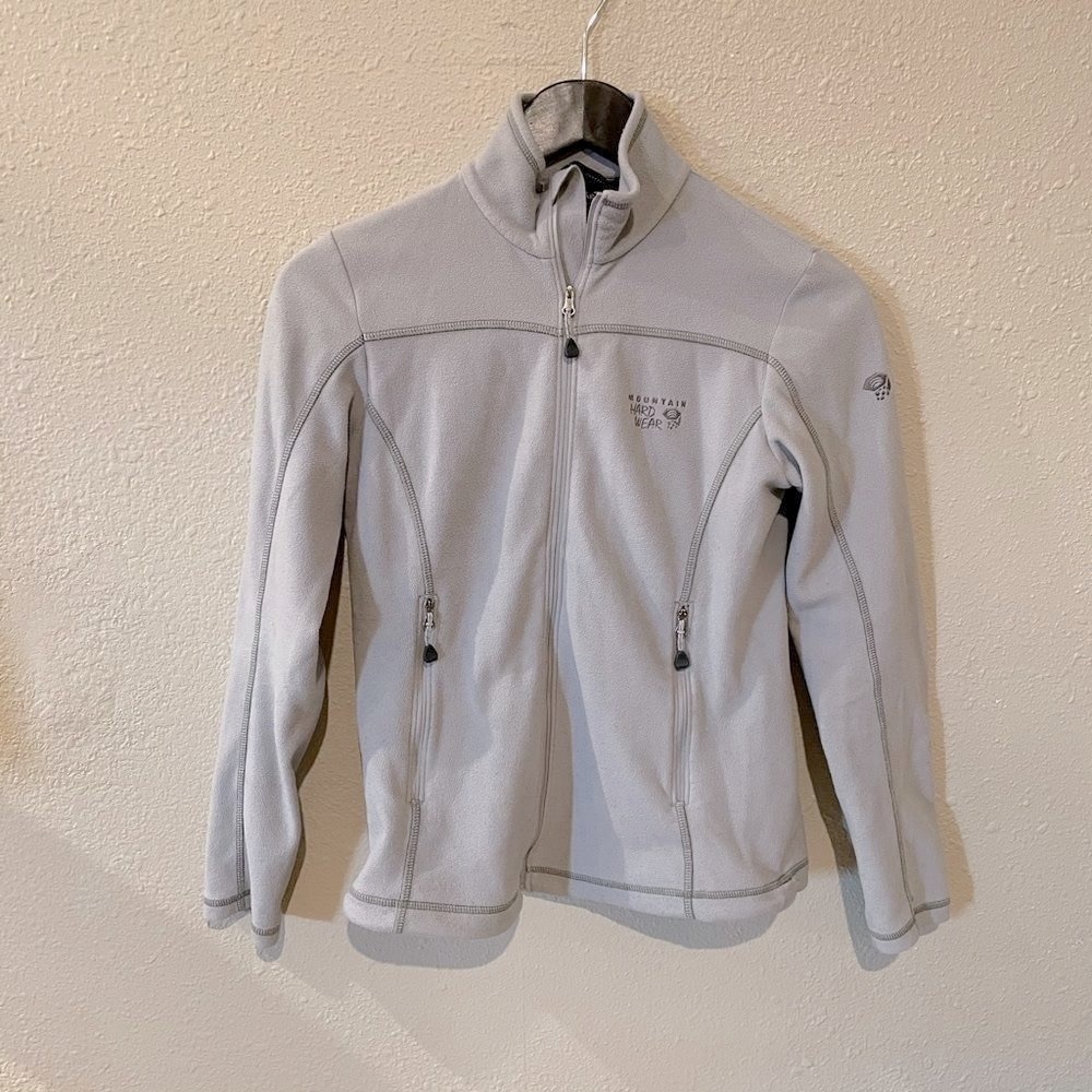 Mountain hardwear full zip grey fleece sweater jacket